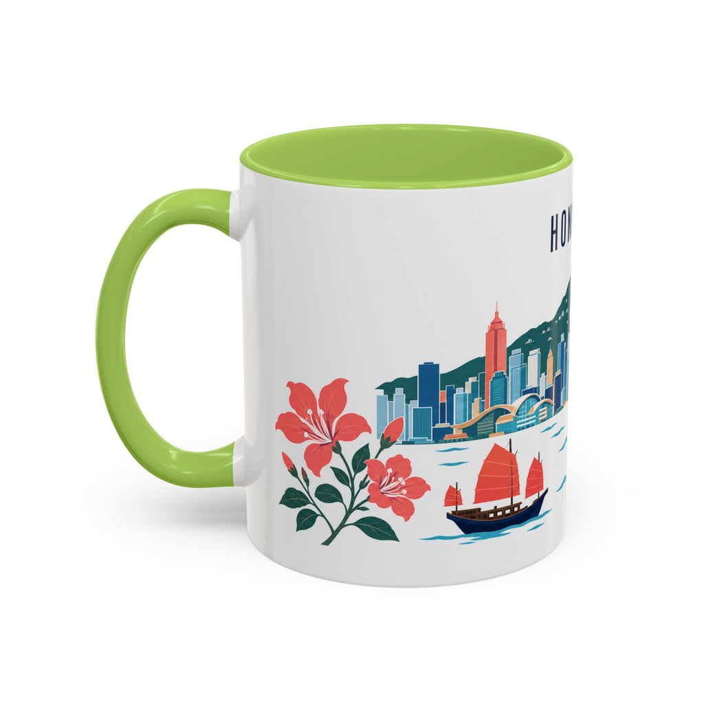 Hong Kong Coffee Mug | Hong Kong Travel Souvenir | Porcelain Decal City Gift | 11oz 15oz Accent Mug