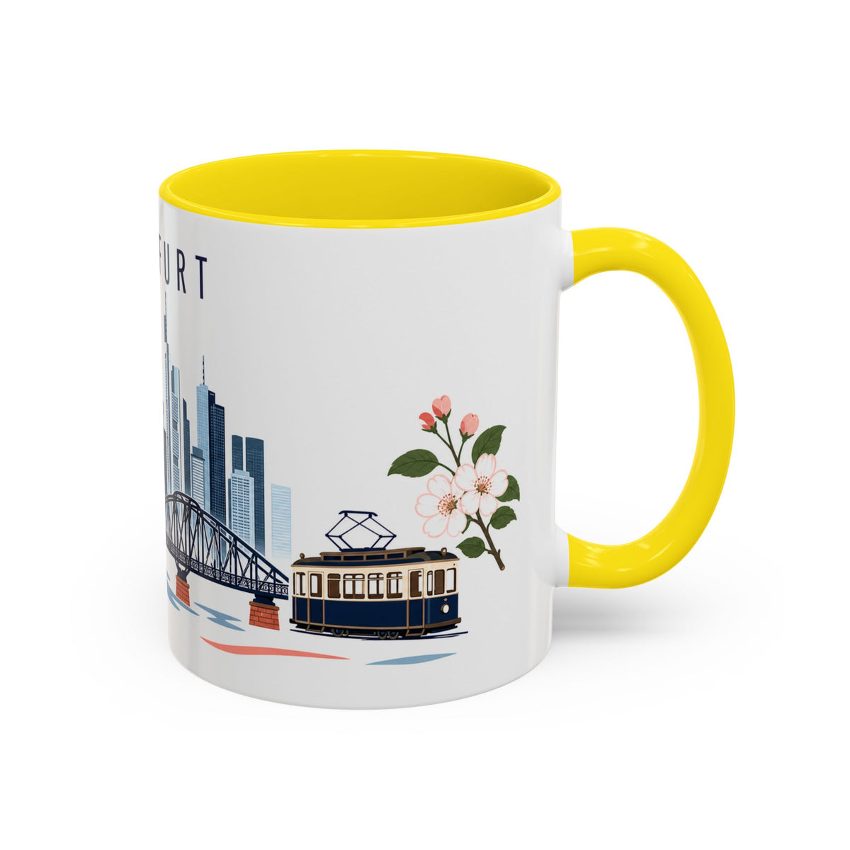 Frankfurt Coffee Mug | Germany Travel Souvenir | Porcelain Decal City Gift | 11oz 15oz Accent Mug