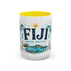 Fiji Coffee Mug | Travel Destination Souvenir Gift | Accent Color Ceramic 11oz 15oz