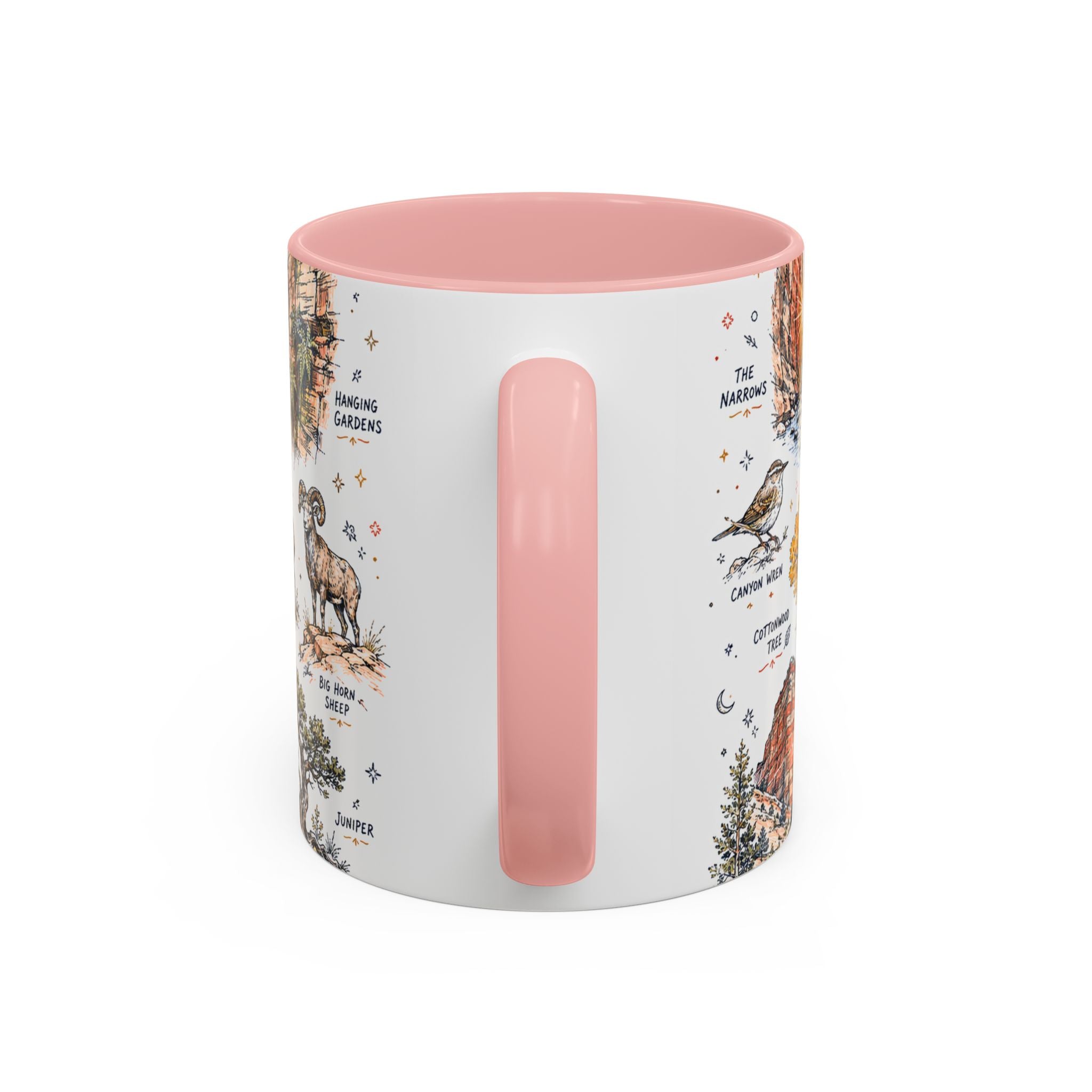 Zion National Park Coffee Mug | Hiking Camping Nature Gift | Accent Color Ceramic 11oz 15oz