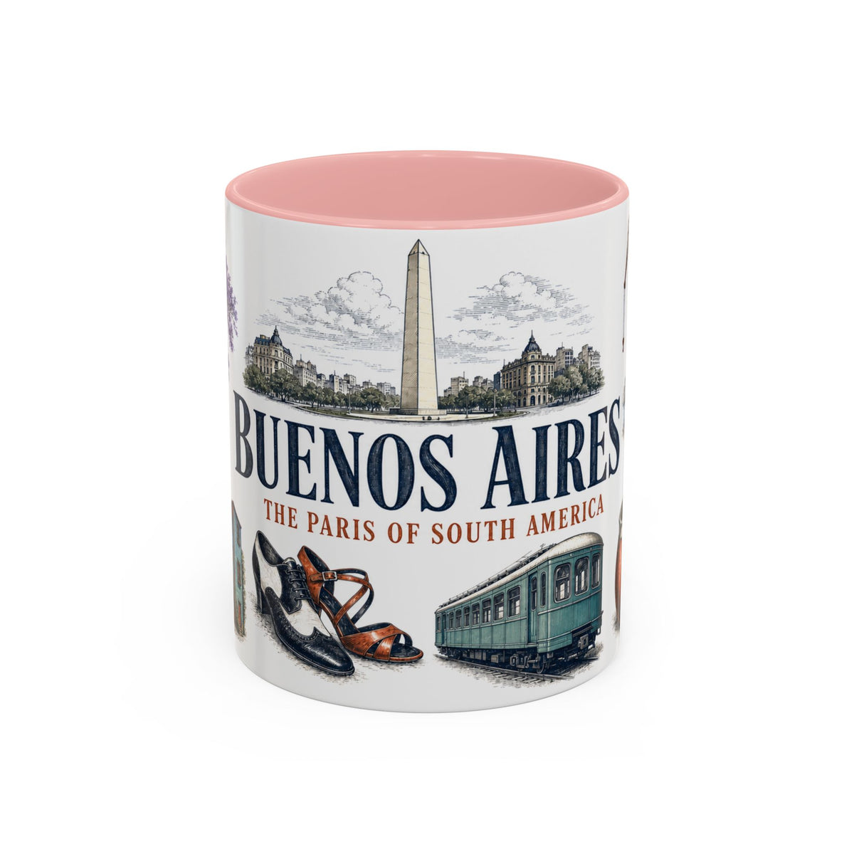 Buenos Aires Coffee Mug | Argentina Travel Souvenir | Vintage Illustrated City Gift | 11 oz 15 oz Accent Mug