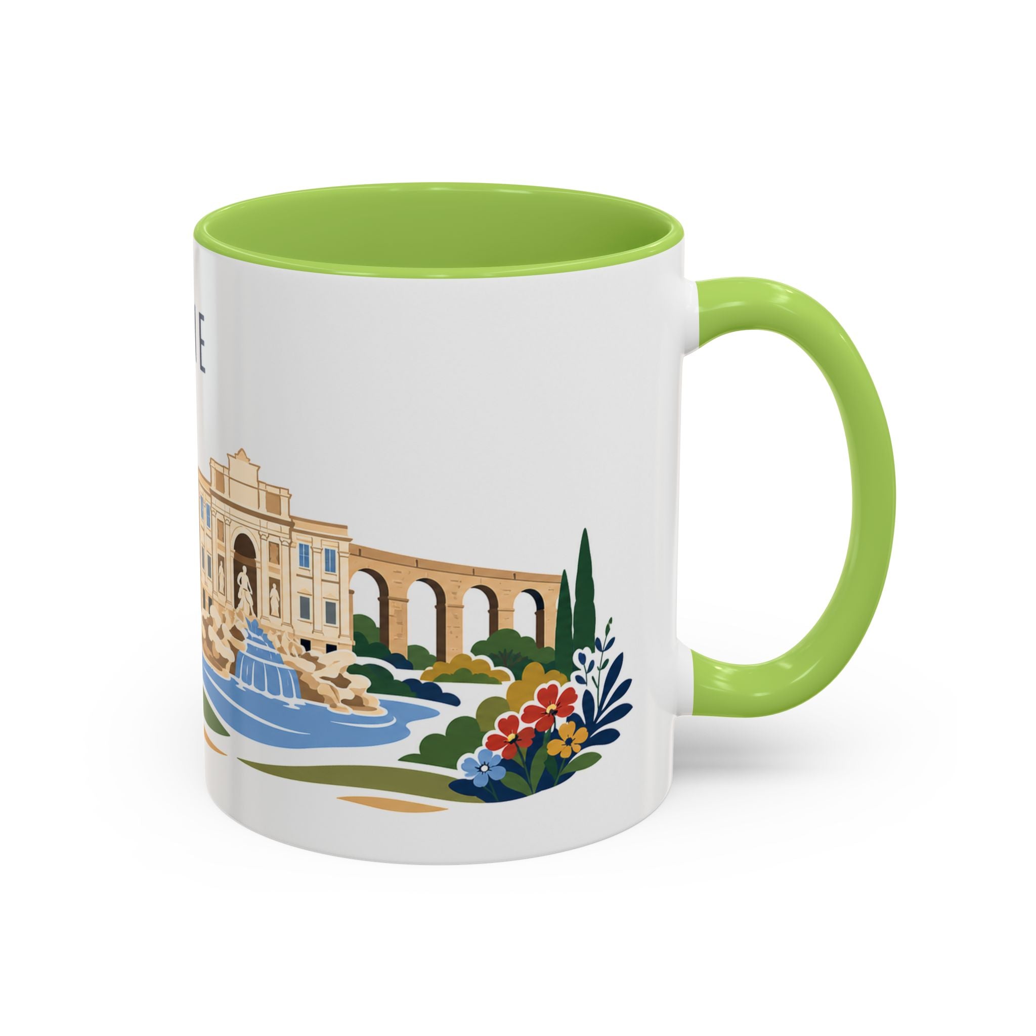 Rome Coffee Mug | Italy Travel Souvenir | Porcelain Decal City Gift | 11oz 15oz Accent Mug
