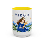 Virgo Zodiac Coffee Mug | Maiden and Wheat Design | Astrology Birthday Gift | 11 oz 15 oz Ceramic Accent Mug