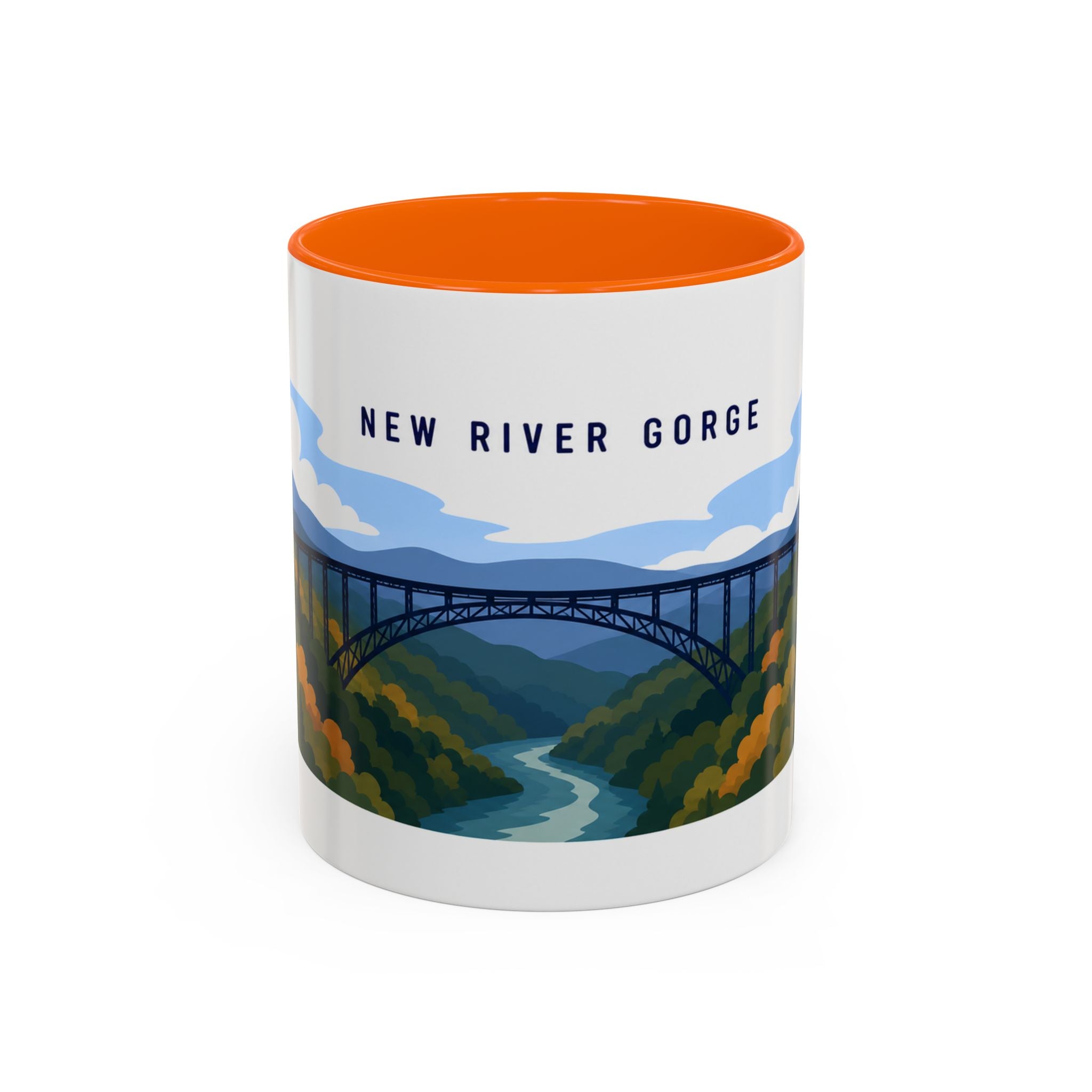 New River Gorge National Park and Preserve Coffee Mug | Solid Color Block Park Souvenir | 11oz 15oz Accent Mug