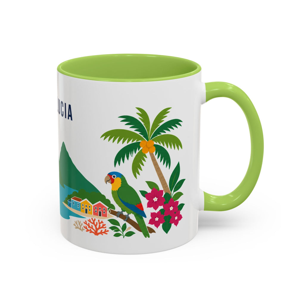 Saint Lucia Coffee Mug | Travel Souvenir Accent Mug | Country Gift Ceramic Cup 11oz 15oz