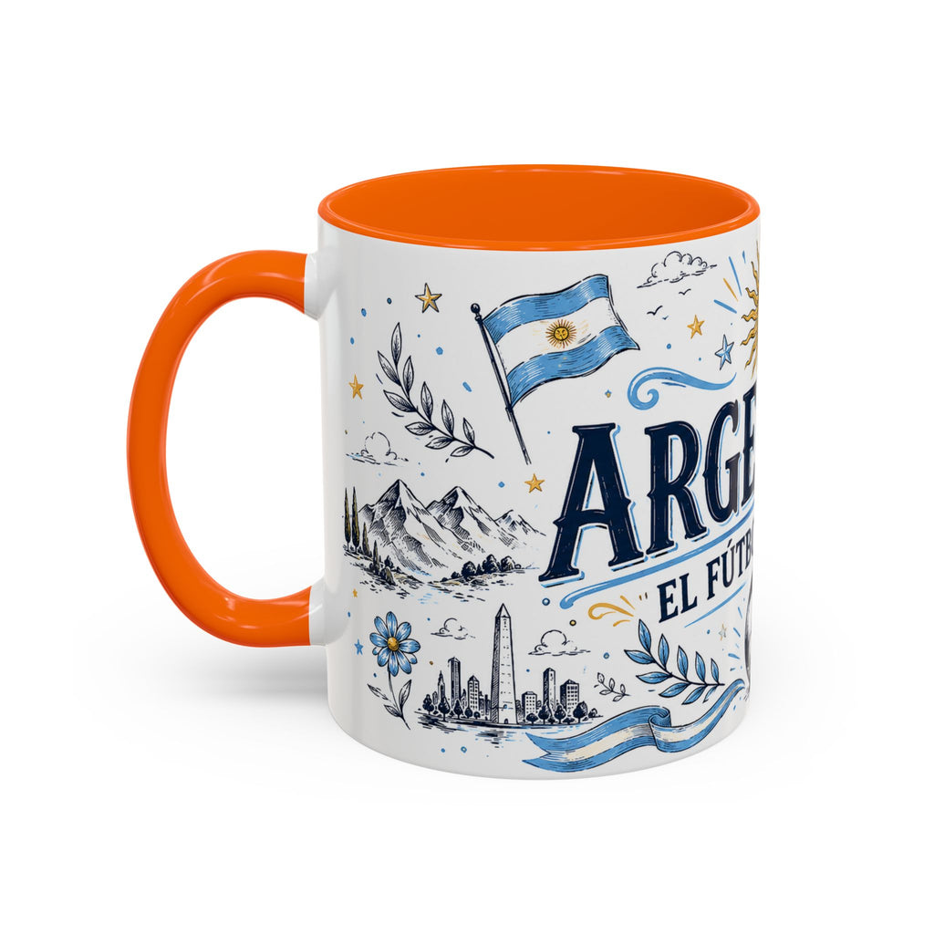 Argentina Soccer Coffee Mug | Soccer Fan Gift | Accent Color Ceramic 11oz 15oz Match Day Cup