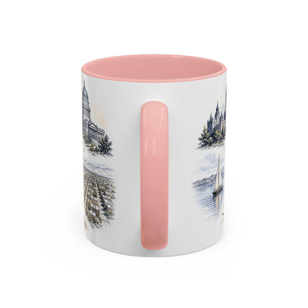 Salt Lake City Coffee Mug | United States Travel Souvenir | Vintage Illustrated City Gift | 11 oz 15 oz Accent Mug