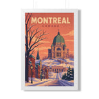 Montréal Canada Framed Poster | Vintage Travel Wall Art | Black Walnut White Frame | 16x24 20x30