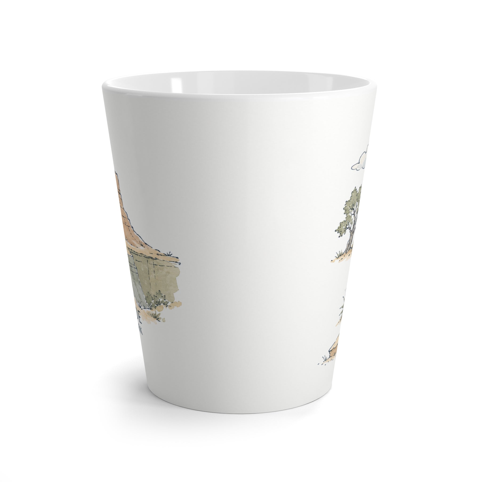 Mesa Verde National Park Latte Mug | Pastel Watercolor Nature Coffee Cup | 12 oz Travel Souvenir Gift