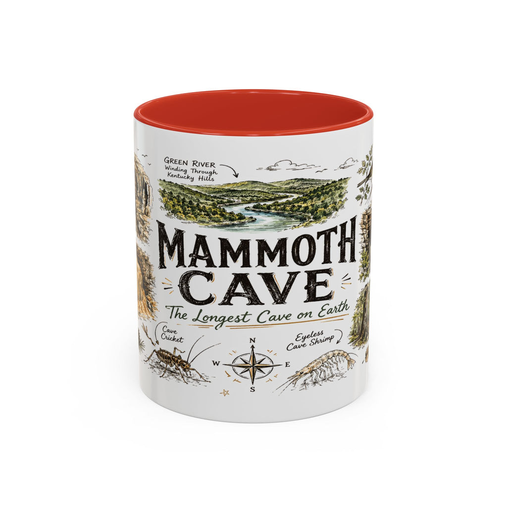 Mammoth Cave National Park Coffee Mug | Kentucky Cave Exploration Hiking Gift | Accent Color Ceramic 11oz 15oz
