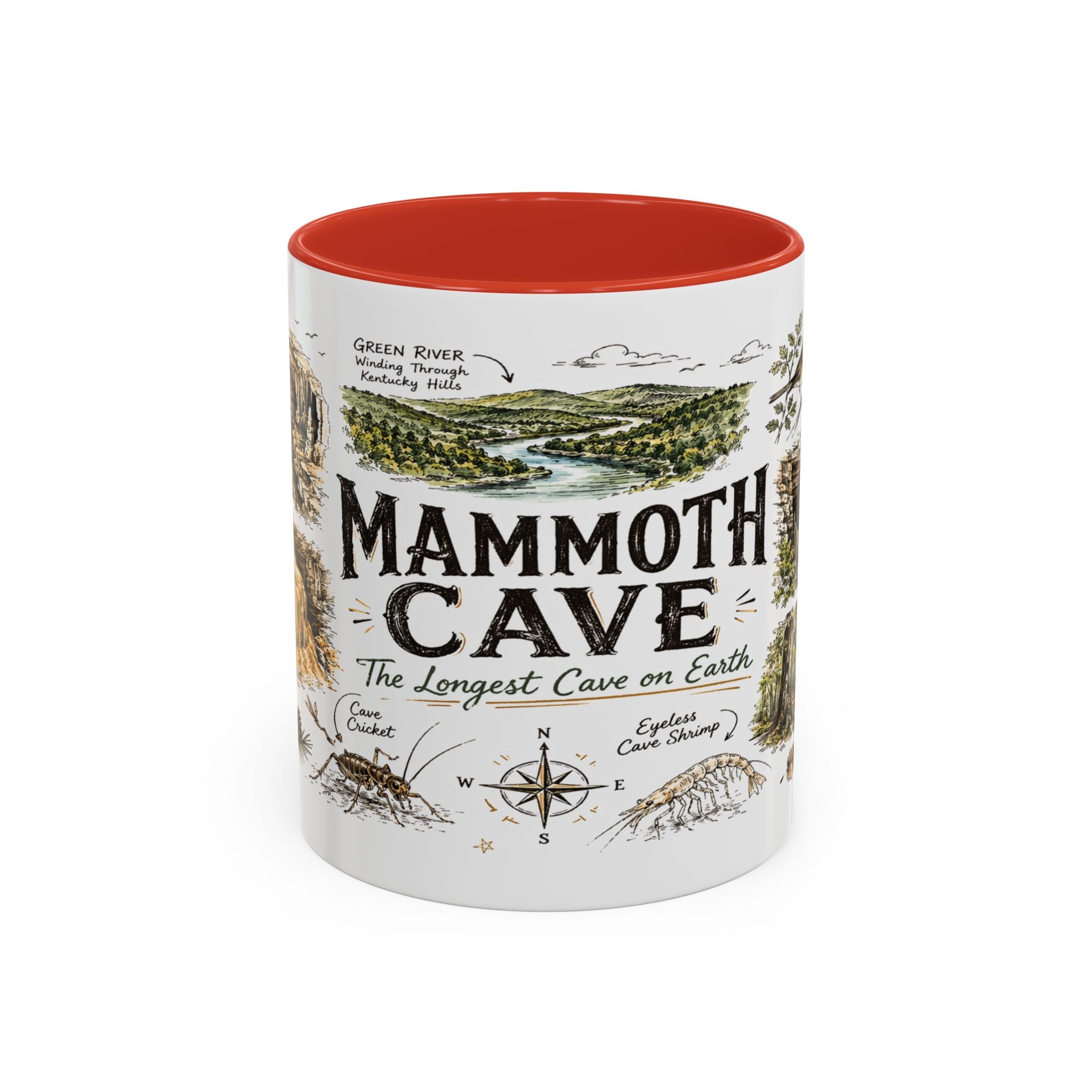 Mammoth Cave National Park Coffee Mug | Kentucky Cave Exploration Hiking Gift | Accent Color Ceramic 11oz 15oz
