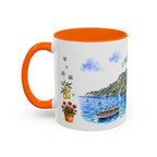 Positano Illustrated Travel Mug | Italy Souvenir Accent Coffee Mug | 11oz 15oz Ceramic Cup