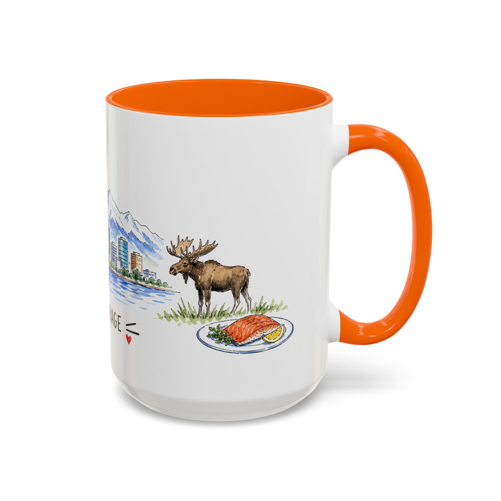 Anchorage Illustrated Travel Mug | City Souvenir Accent Coffee Mug | 11oz 15oz Ceramic Cup
