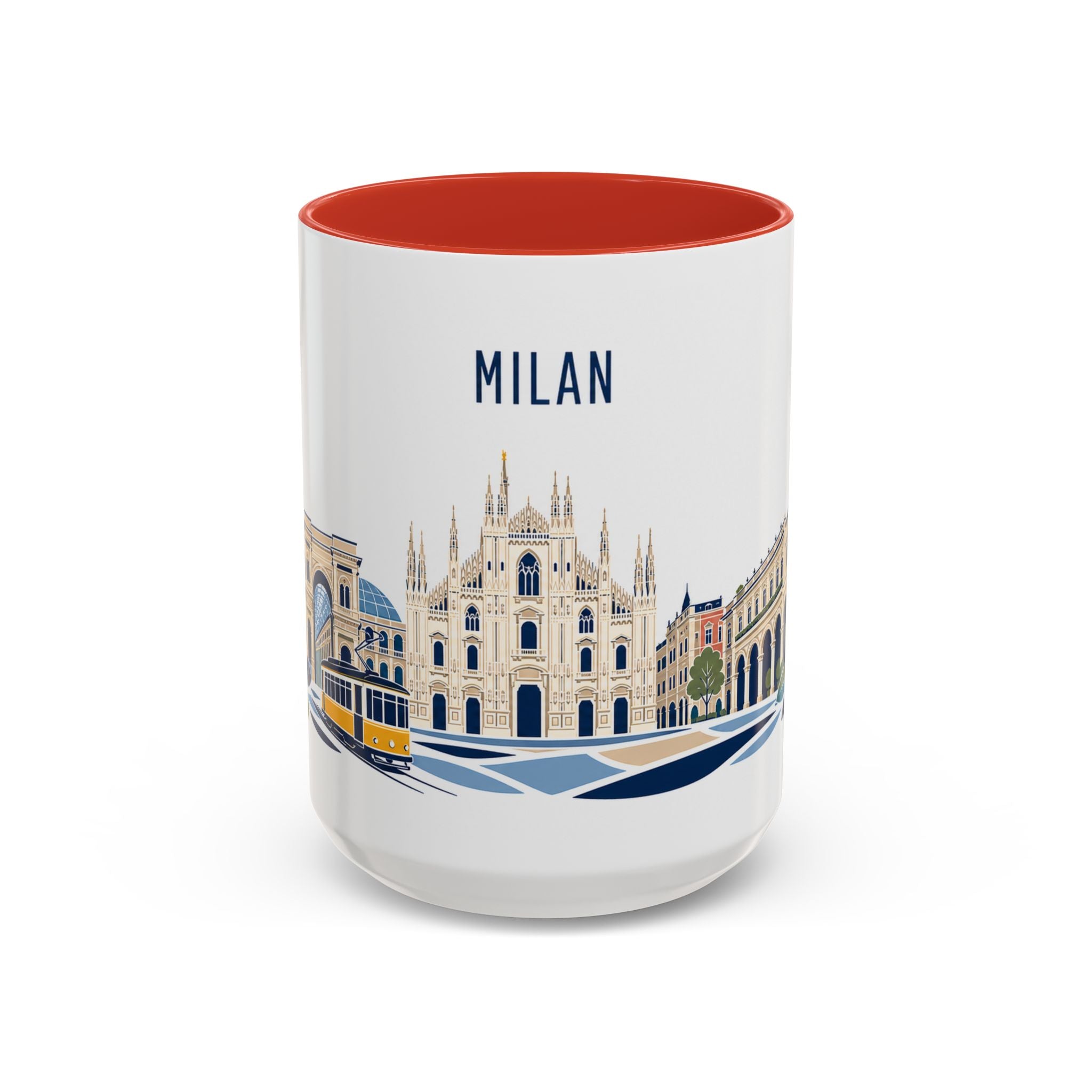 Milan Coffee Mug | Italy Travel Souvenir | Porcelain Decal City Gift | 11oz 15oz Accent Mug