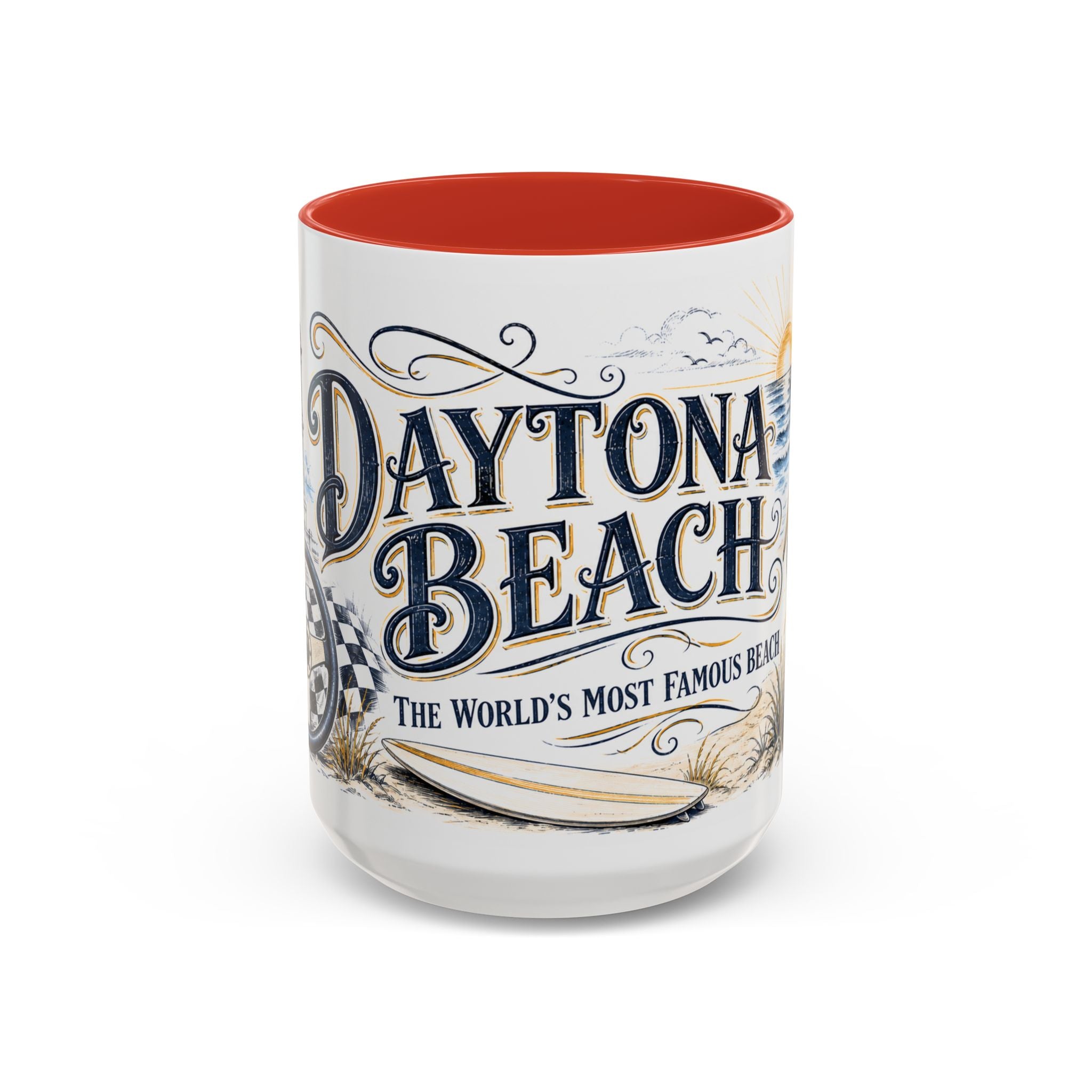 Daytona Beach Coffee Mug | United States Travel Souvenir | Vintage Illustrated City Gift | 11 oz 15 oz Accent Mug