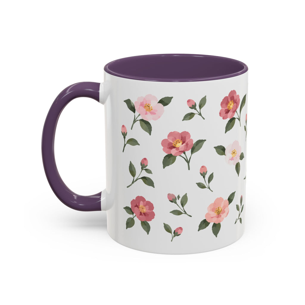 Alabama Camellia Mug, State Flower Floral Coffee Cup, 11oz Botanical Gift