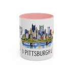 Pittsburgh Illustrated Travel Mug | City Souvenir Accent Coffee Mug | 11oz 15oz Ceramic Cup