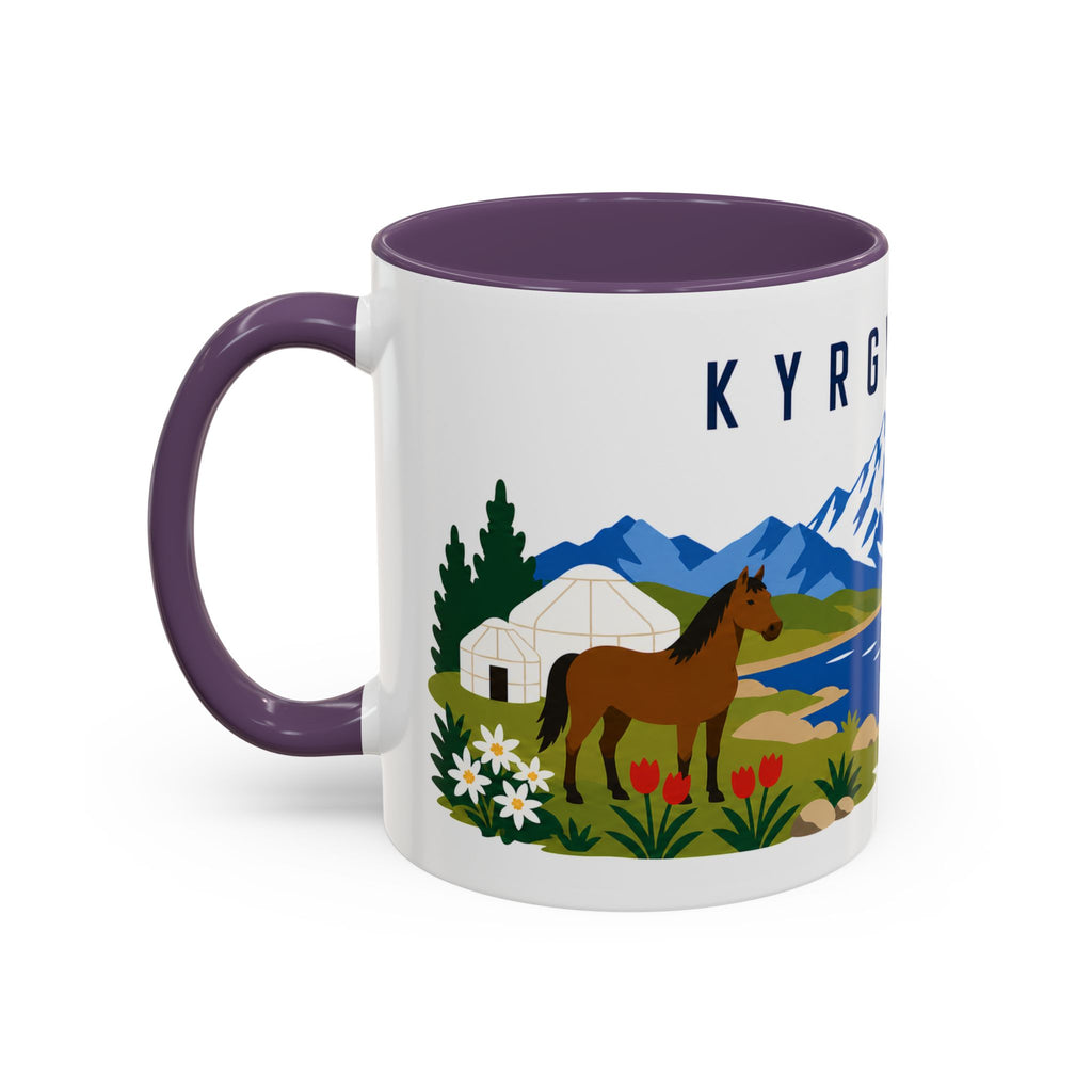 Kyrgyzstan Coffee Mug | Travel Souvenir Accent Mug | Country Gift Ceramic Cup 11oz 15oz