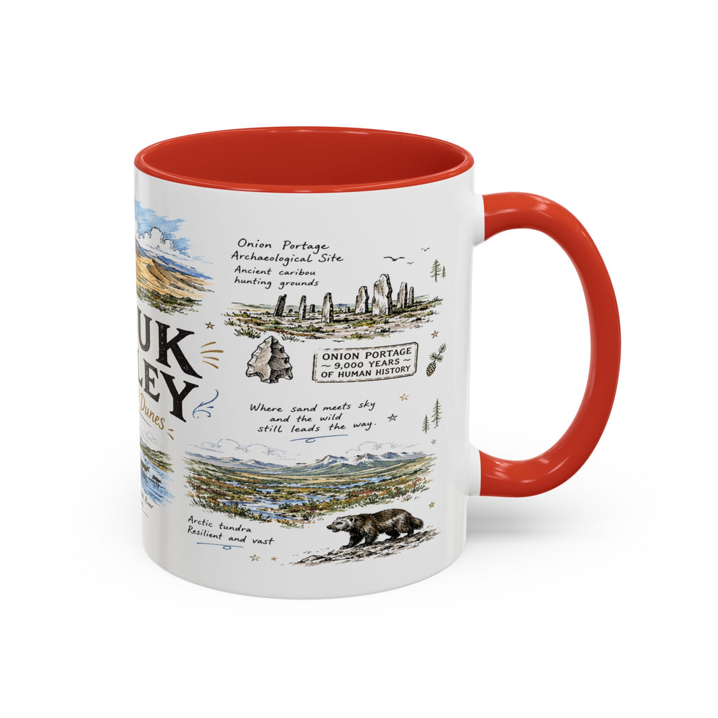Kobuk Valley National Park Coffee Mug | Alaska Arctic Sand Dunes Gift | Accent Color Ceramic 11oz 15oz
