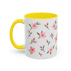 Delaware Peach Blossom Mug, State Flower Floral Coffee Cup, 11oz Botanical Gift