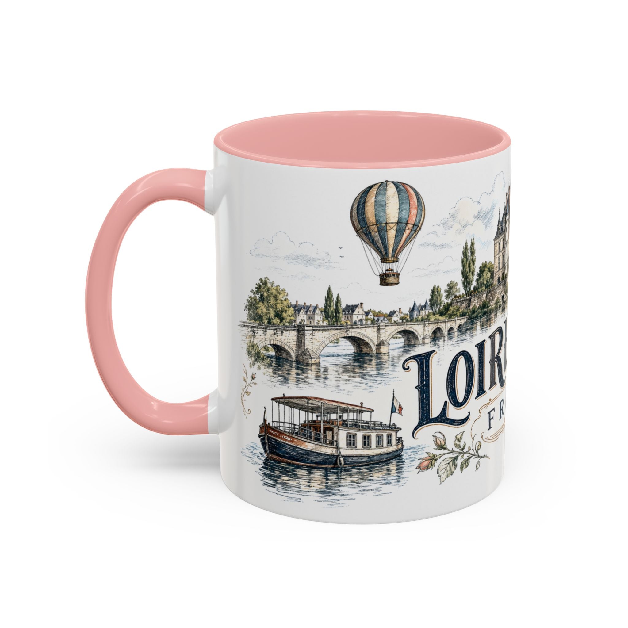 Loire Valley Mug, France Travel Souvenir, Bucket List Gift, Accent Ceramic Coffee Mug 11oz 15oz