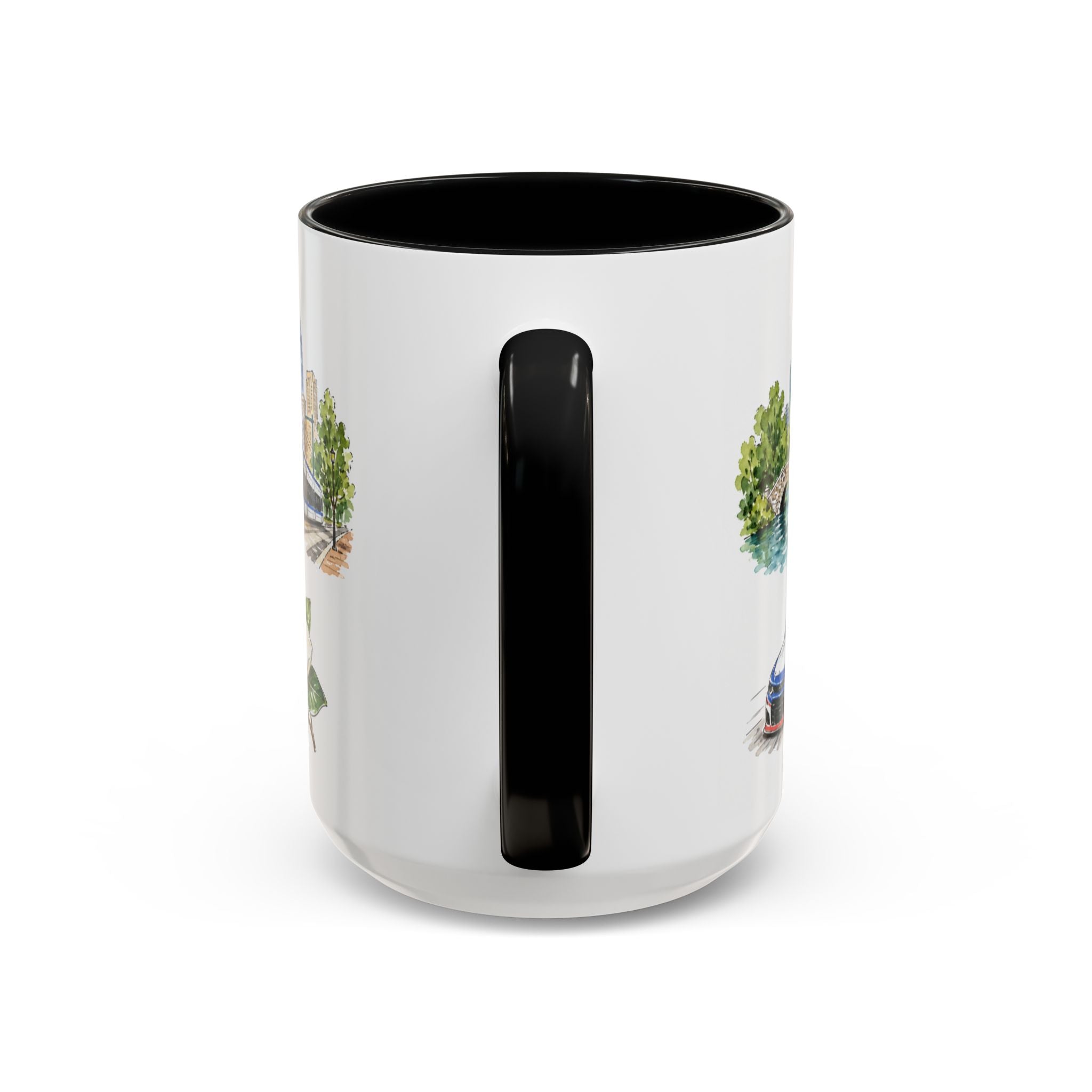 Charlotte Illustrated Travel Mug | City Souvenir Accent Coffee Mug | 11oz 15oz Ceramic Cup