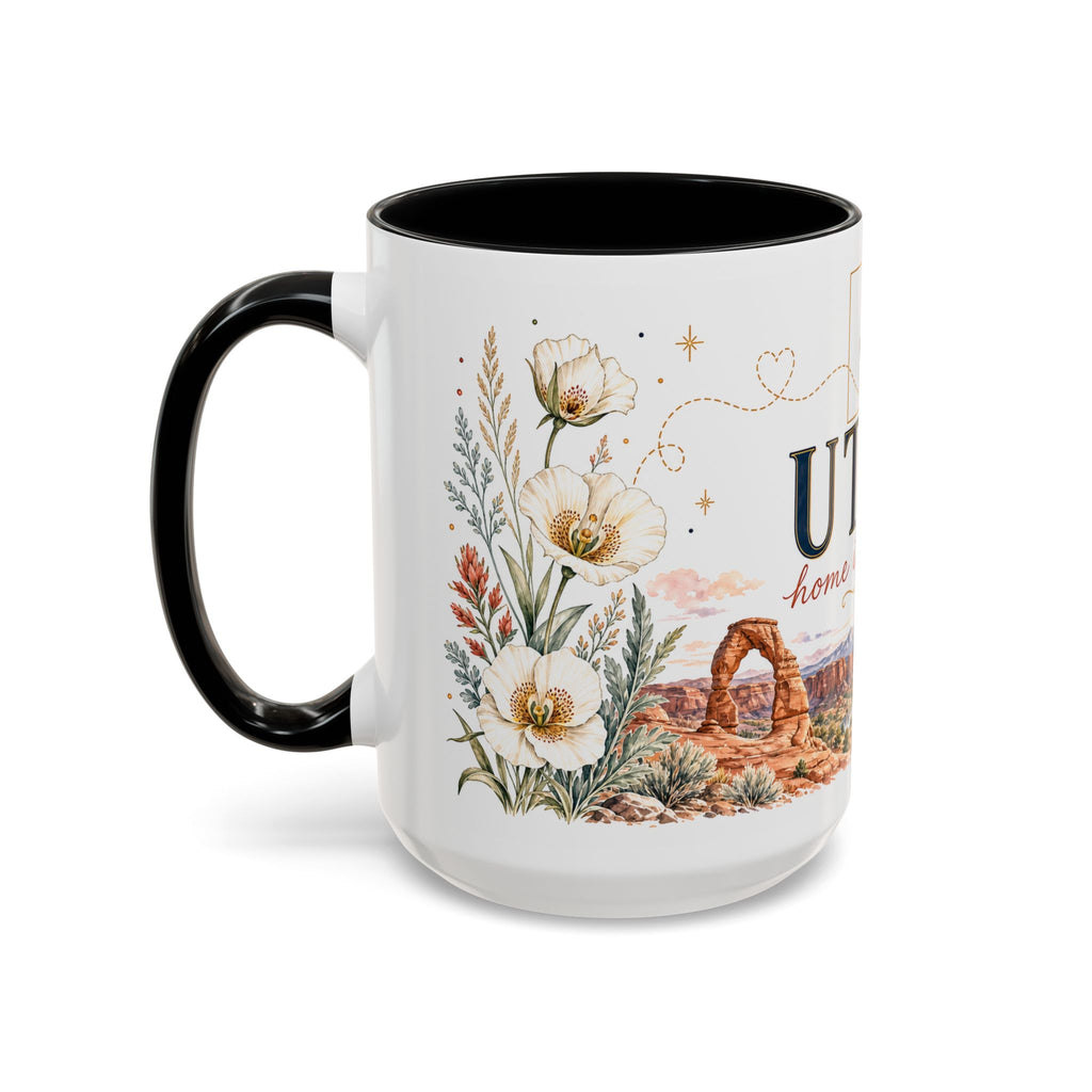 Utah Home State Mug | Moving Away Gift | Long Distance Friendship Coffee Cup | 11oz 15oz Accent Mug