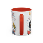 Freedom Fest Coffee Mug | Grill Chill Fireworks 4th of July | Accent Color Ceramic 11oz 15oz