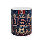 USA Soccer Spirit Coffee Mug | Soccer Fan Gift | Ceramic 11oz 15oz Match Day Cup