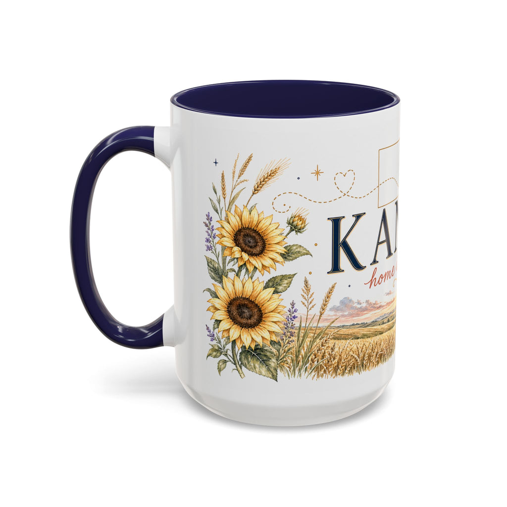 Kansas Home State Mug | Sunflower Prairie Landscape Coffee Cup