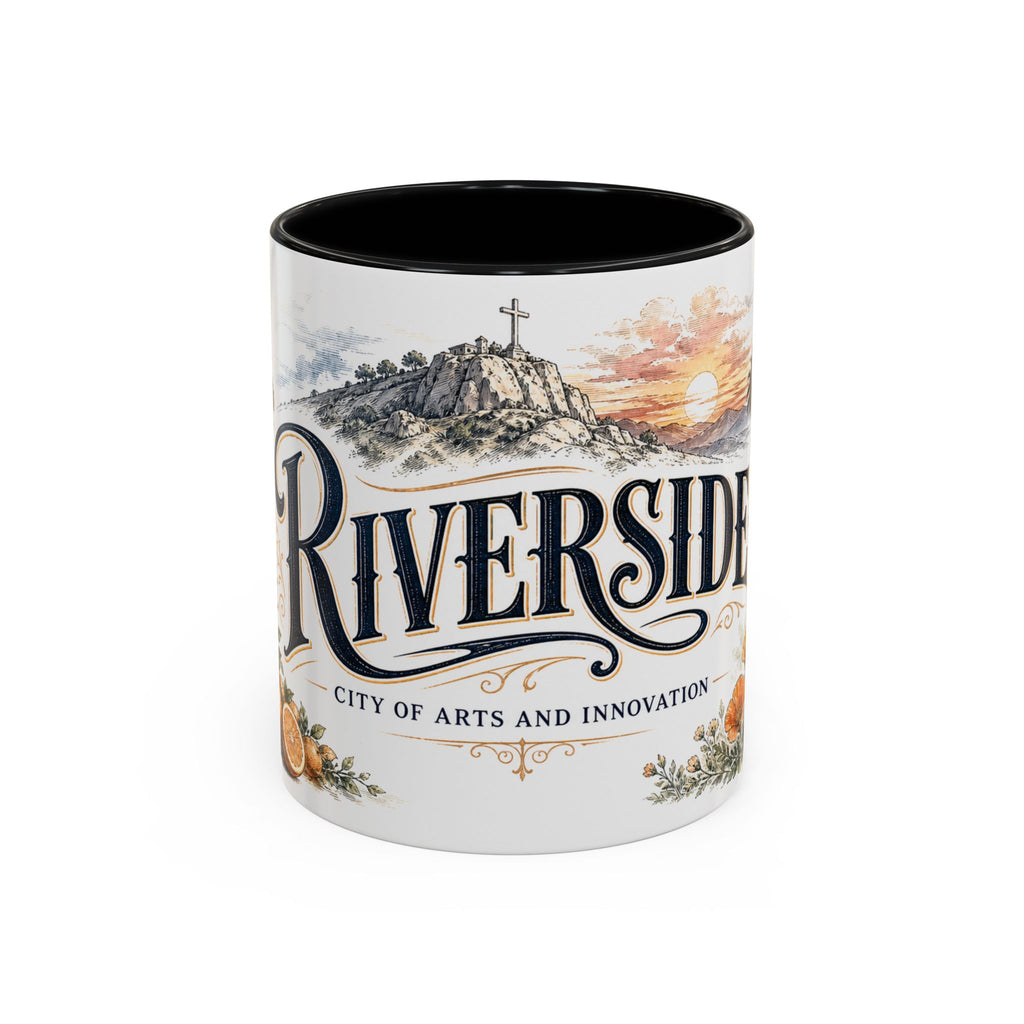 Riverside Coffee Mug | United States Travel Souvenir | Vintage Illustrated City Gift | 11 oz 15 oz Accent Mug