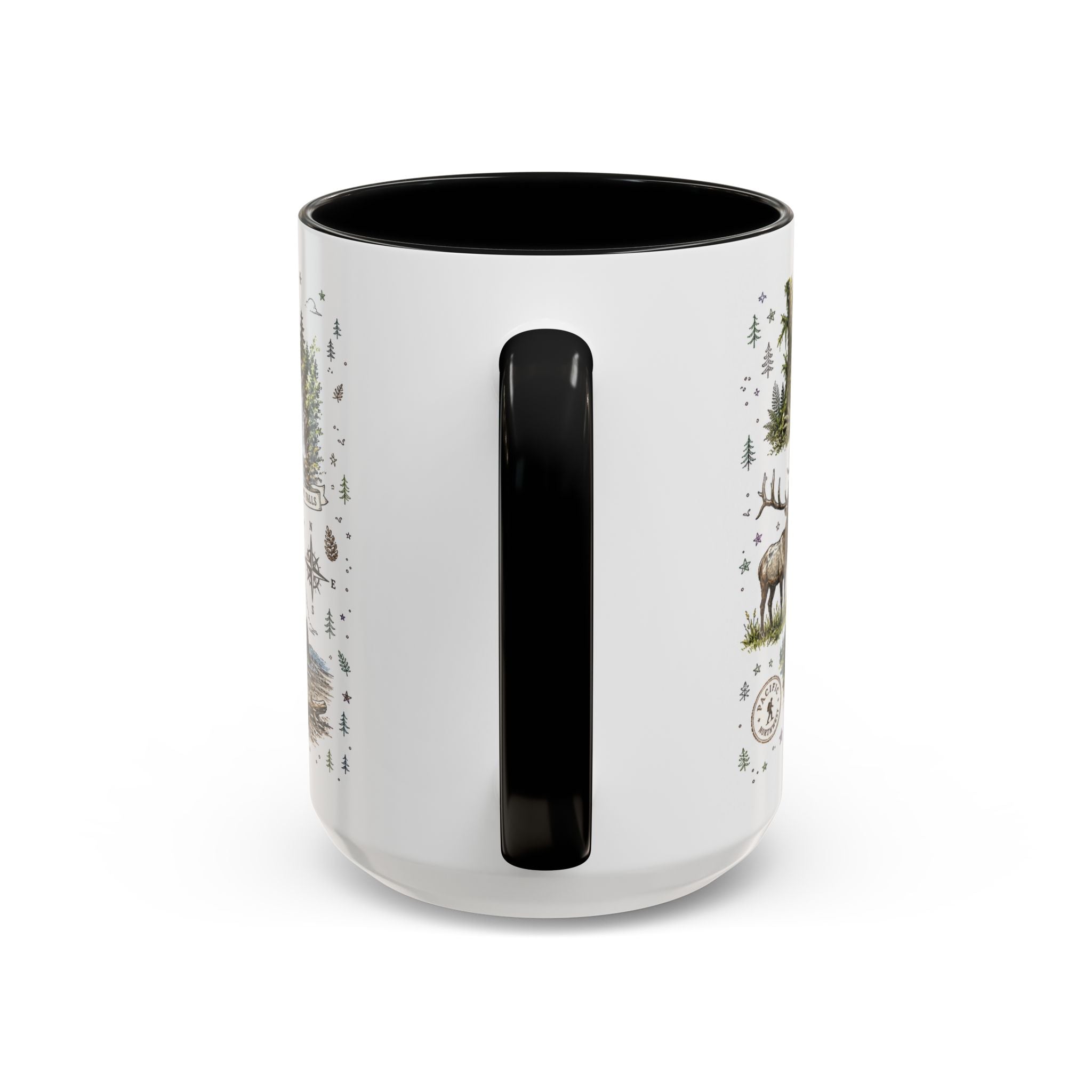 Olympic Coffee Mug | National Park Hiking Rainforest Gift | Accent Color Ceramic 11oz 15oz
