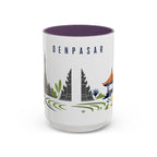 Denpasar Coffee Mug | Indonesia Travel Souvenir | Porcelain Decal City Gift | 11oz 15oz Accent Mug