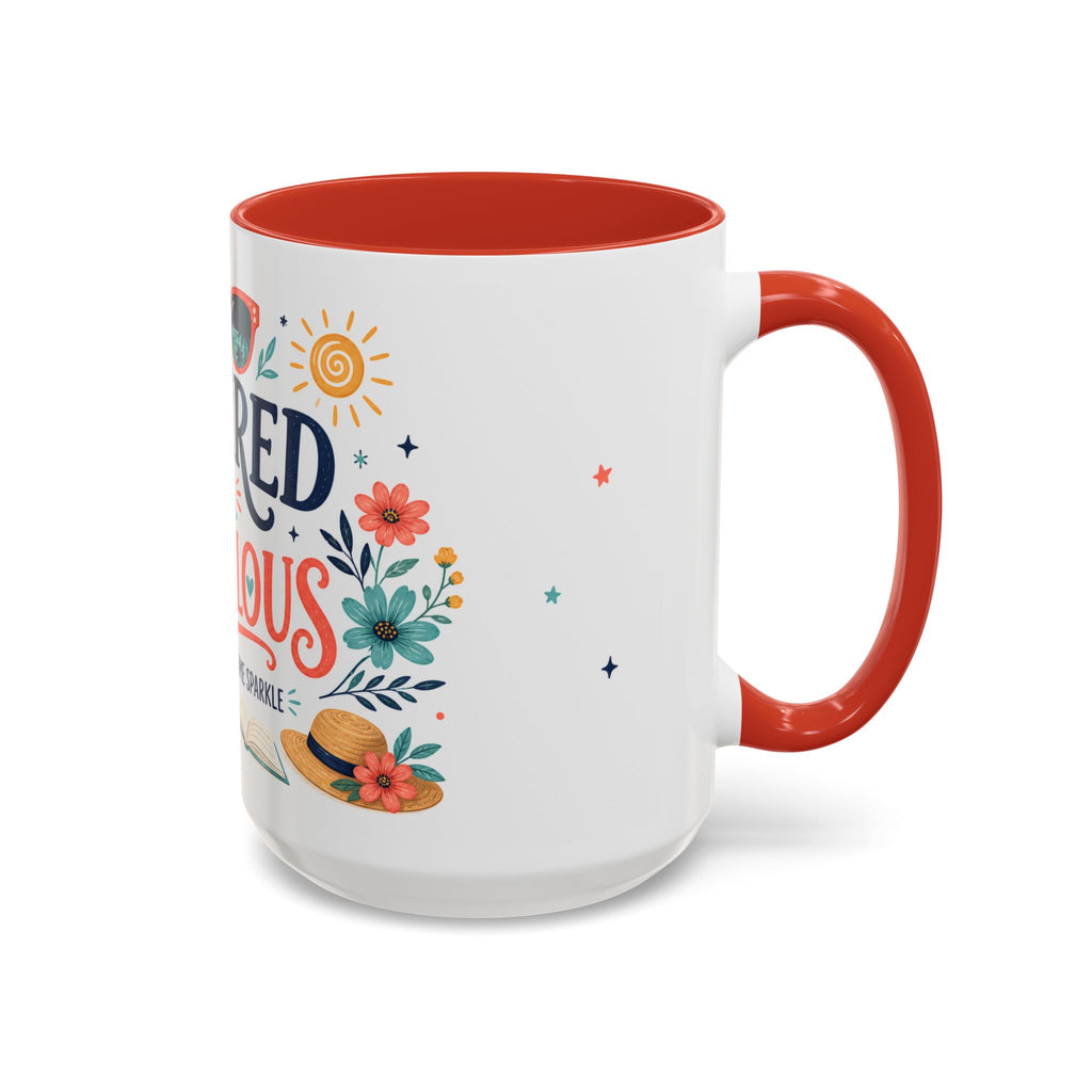 Retired And Fabulous Coffee Mug | Retirement Gift For Women Men | Accent Color Ceramic 11oz 15oz