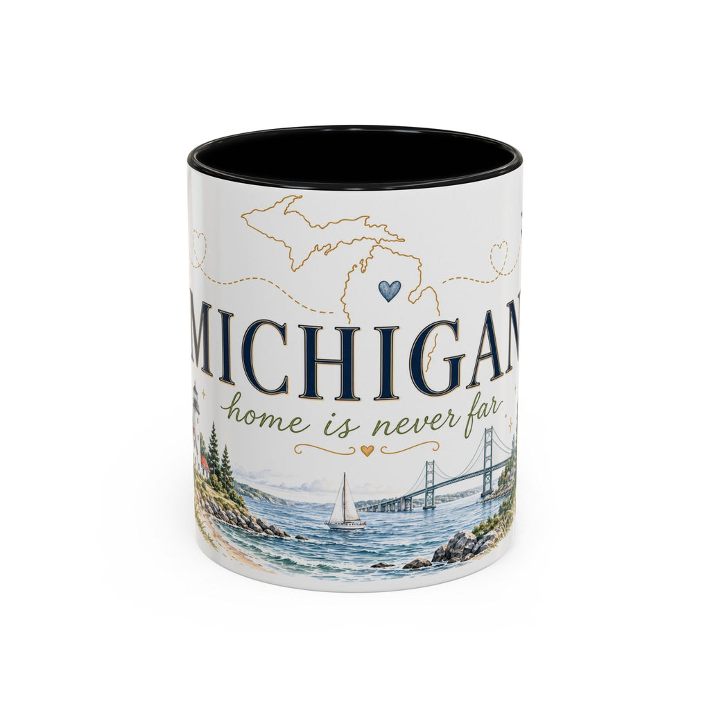 Michigan State Map Mug | Botanical Accents, Lakes Art | Homesick Gift