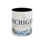 Michigan State Map Mug | Botanical Accents, Lakes Art | Homesick Gift