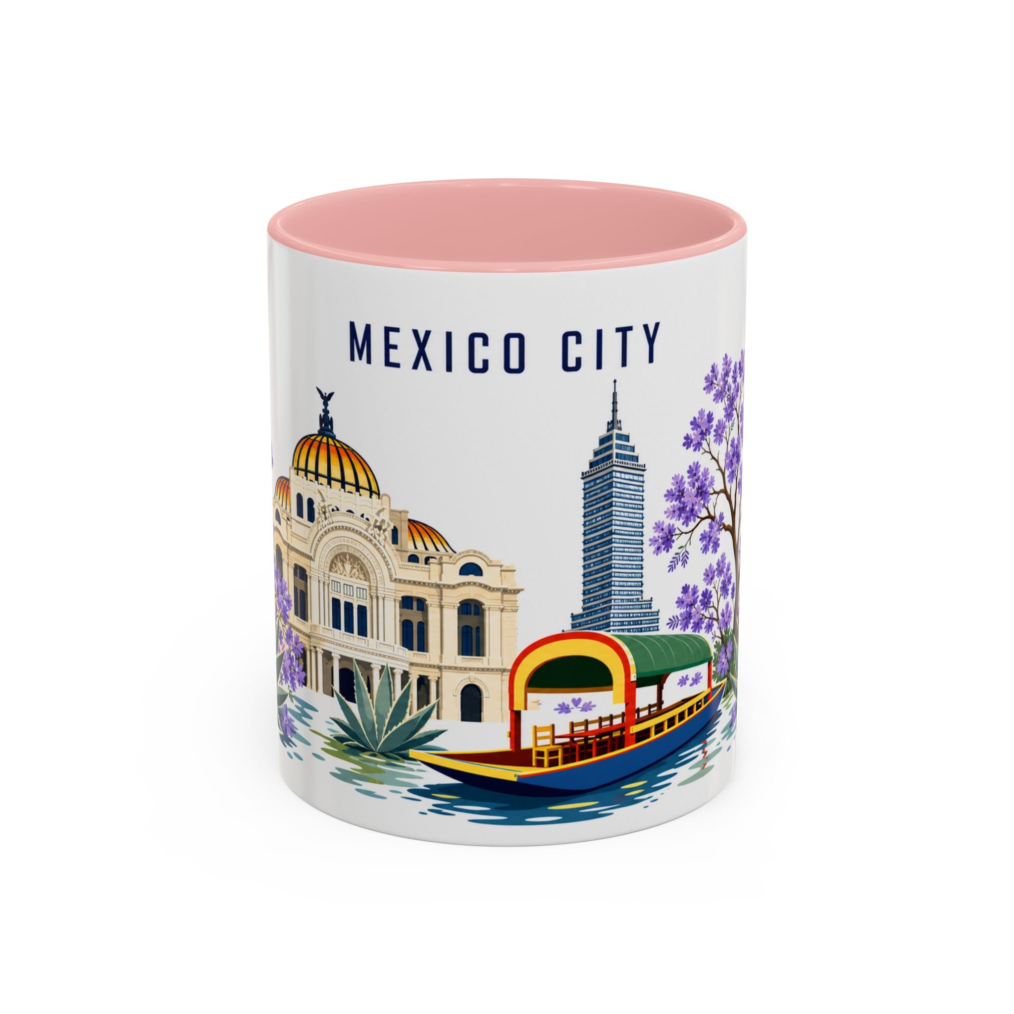 Mexico City Coffee Mug | Mexico Travel Souvenir | Porcelain Decal City Gift | 11oz 15oz Accent Mug