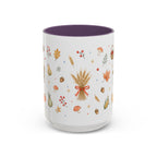 Thanksgiving Mug | Country Harvest Watercolor Gift | Pumpkin Scarecrow Accent Cup 11oz 15oz