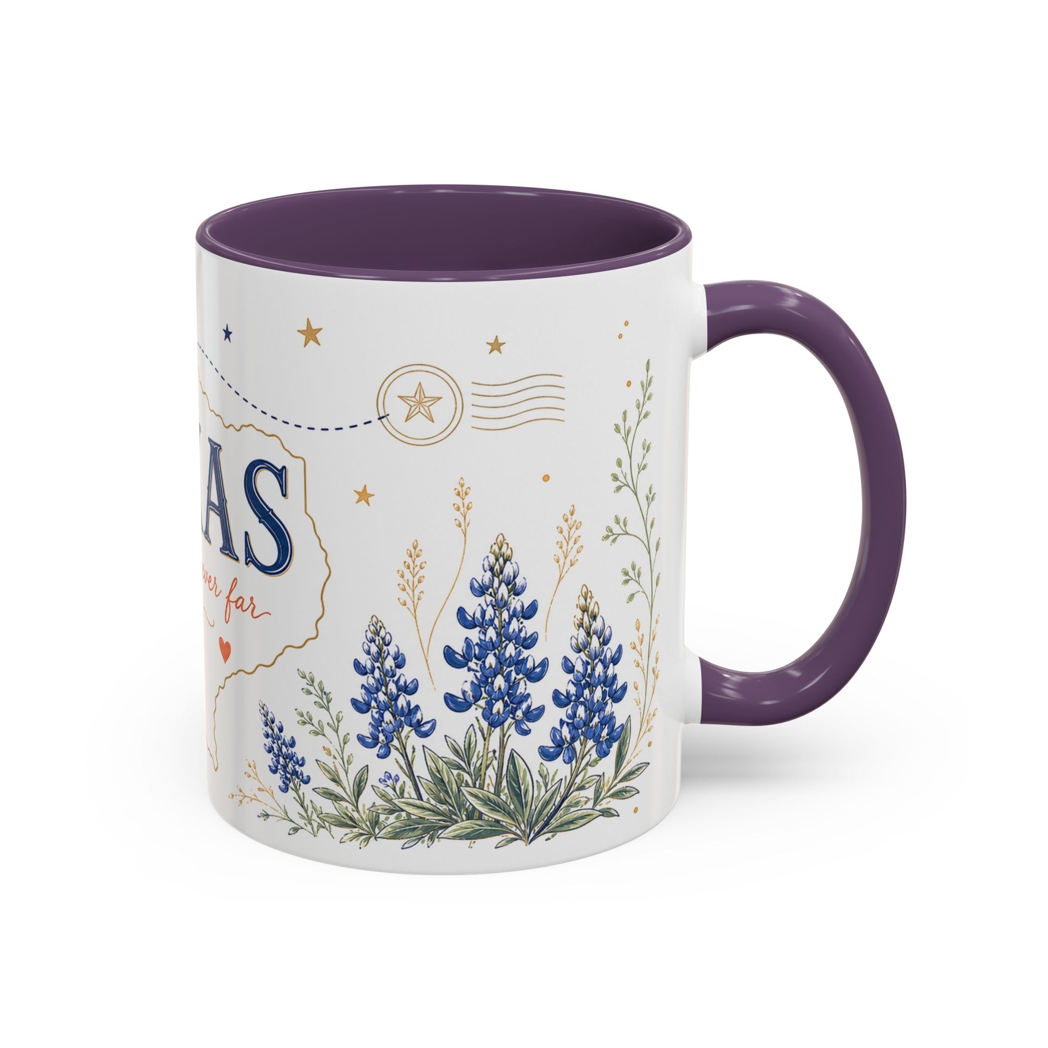 Texas State Map Mug | Bluebonnet Botanical Design, Home Reminder Coffee Cup