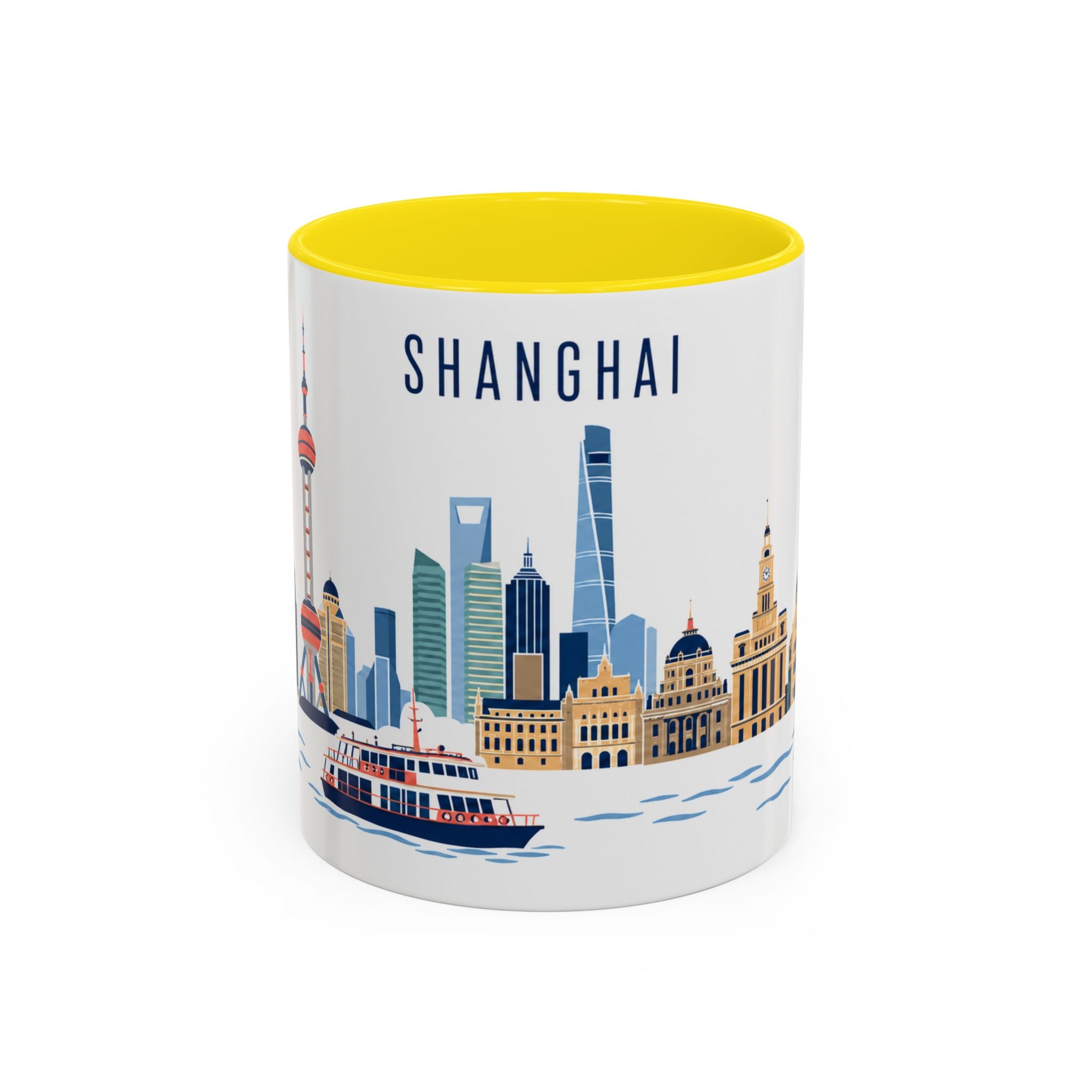 Shanghai Coffee Mug | China Travel Souvenir | Porcelain Decal City Gift | 11oz 15oz Accent Mug
