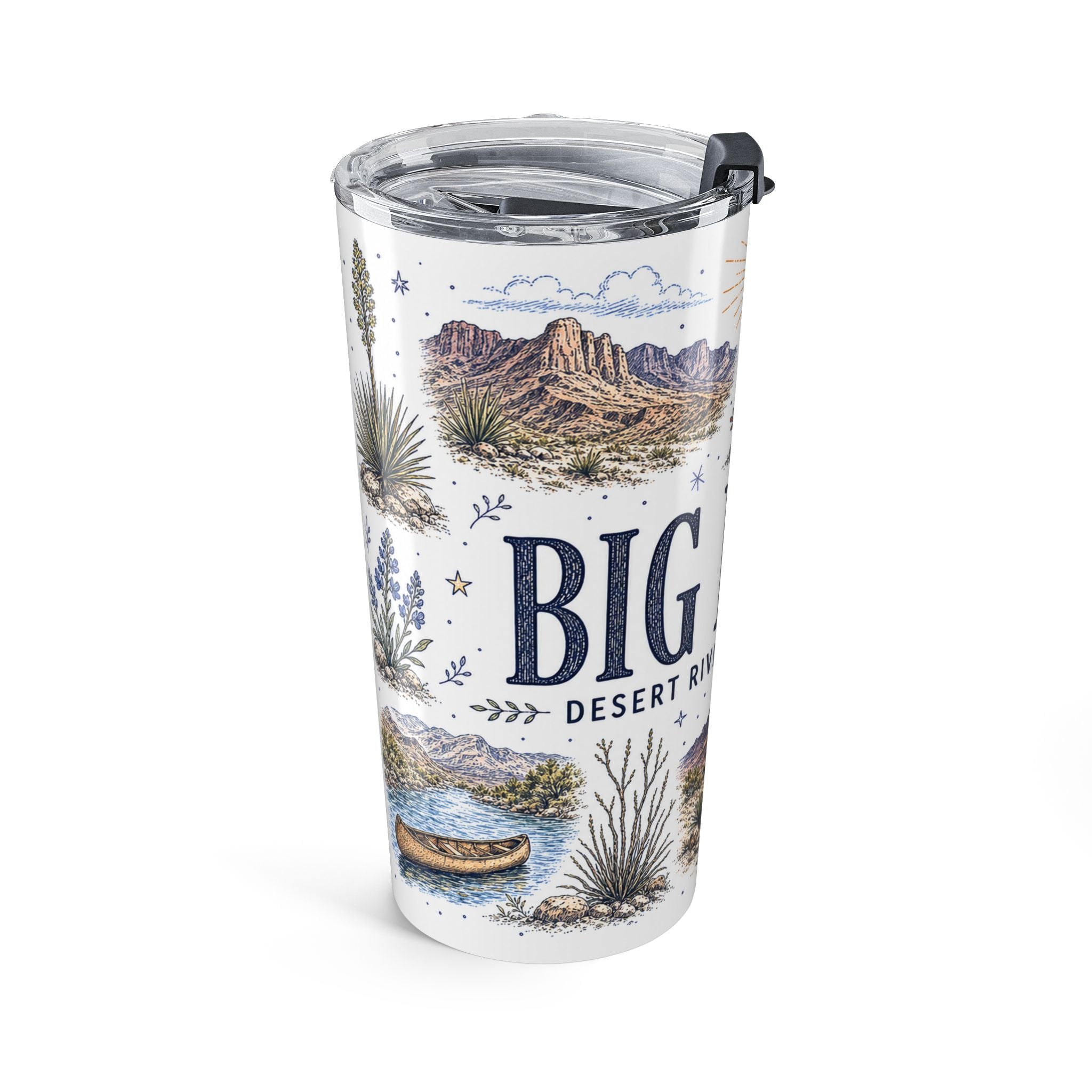 Big Bend National Park 20oz Tumbler | Texas Desert River Canyon Hiking Gift | Insulated Stainless Steel Travel Cup