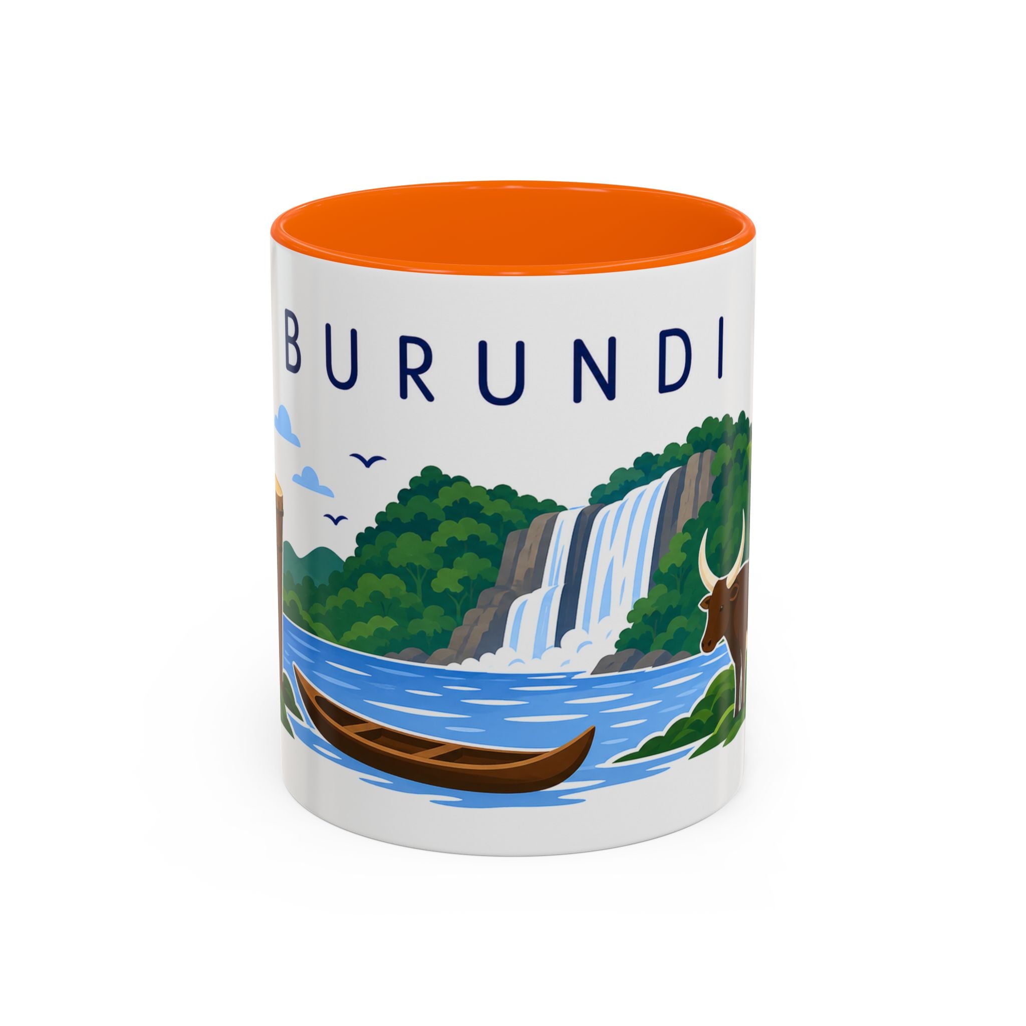 Burundi Coffee Mug | Travel Souvenir Accent Mug | Country Gift Ceramic Cup 11oz 15oz