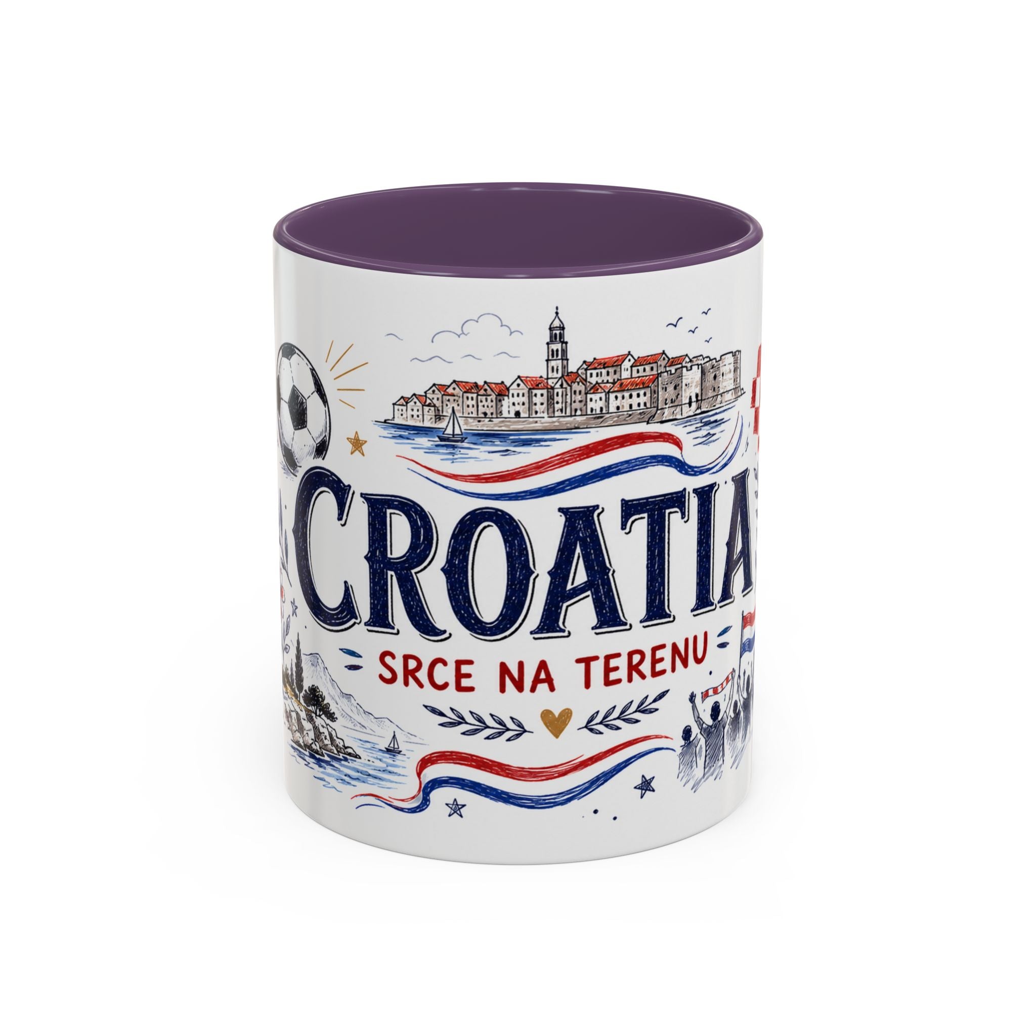Croatia Soccer Coffee Mug | World Cup Fan Gift | Accent Color Ceramic 11oz 15oz Match Day Cup
