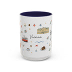 Vienna Christmas Mug | Watercolor Travel Souvenir | Holiday Gift | Accent Ceramic Coffee Cup 11oz 15oz
