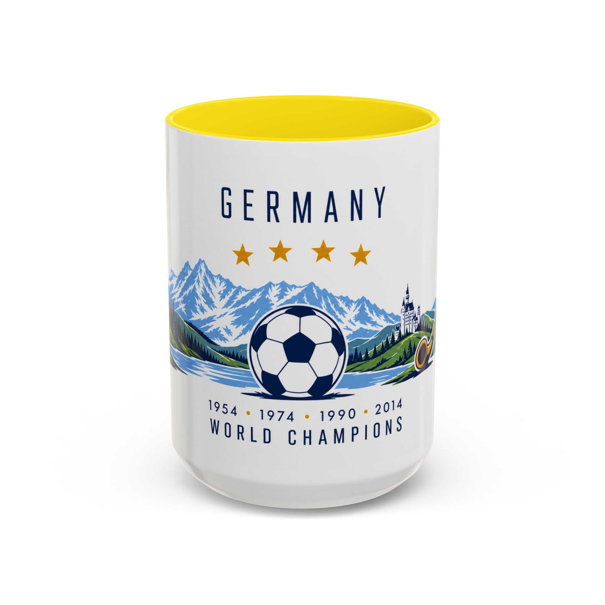 Germany World Champions Mug | Four Time Soccer Champion Gift | German Football Fan Cup | 1954–2014 | 11oz 15oz Accent Mug