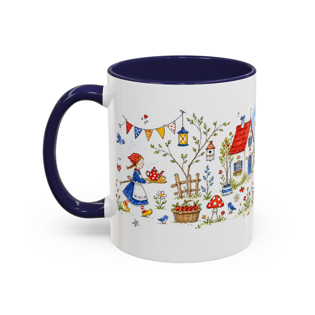 Storybook Cottage Breakfast Mug | Hand Painted Fairy Tale Accent Coffee Mug