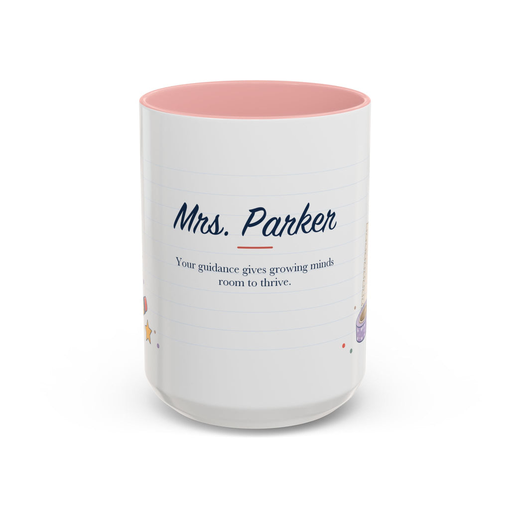 Personalized Teacher Mug | Custom Name Notebook Coffee Cup | Back to School Gift 11oz 15oz