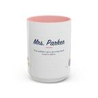 Personalized Teacher Mug | Custom Name Notebook Coffee Cup | Back to School Gift 11oz 15oz