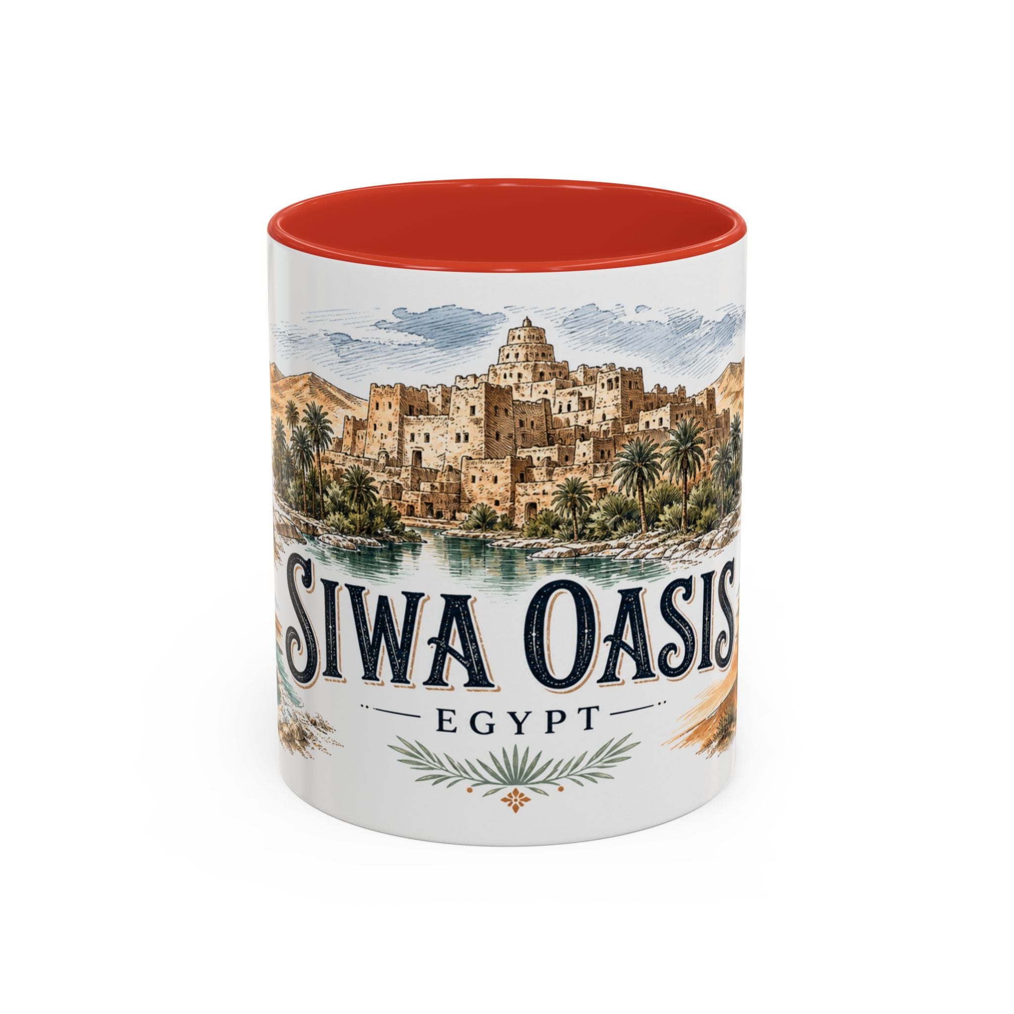 Siwa Oasis Mug, Egypt Travel Souvenir, Bucket List Gift, Accent Ceramic Coffee Mug 11oz 15oz