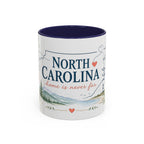 North Carolina State Map Mug | Moving Away, Homesick Gift | Botanical Accent Coffee Cup